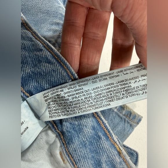 ZARA Women's light wash patchwork wide leg jeans size 6 - Picture 13 of 16